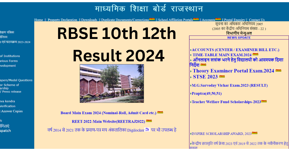 RBSE 12th Result 2024